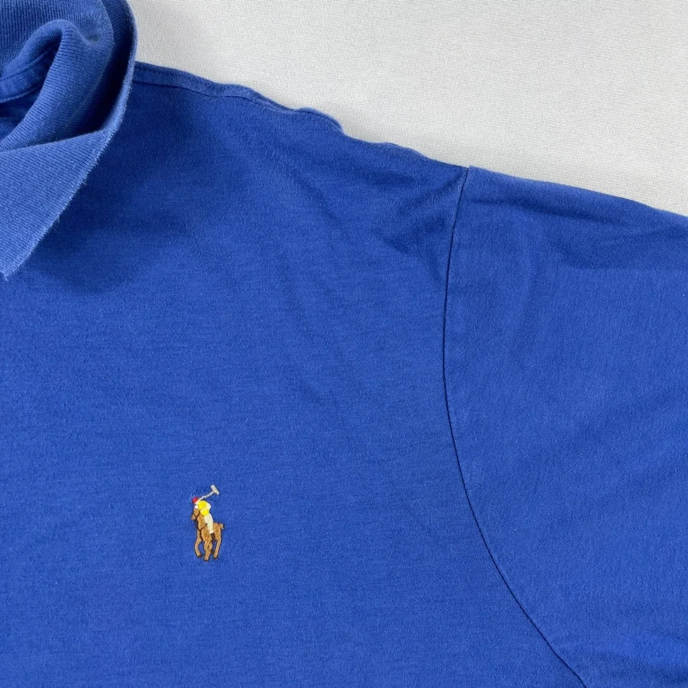 Polo Ralph Lauren Polo Shirt Blue Short Sleeve Tall Fit Mens XLT